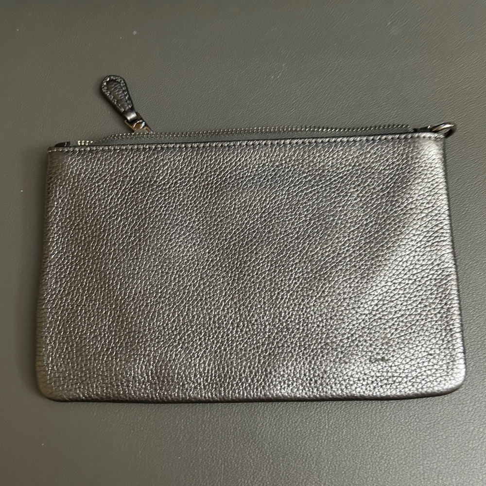 AS IS/REHAB Coach Metallic Gunmetal Wristlet - Picture 2 of 4